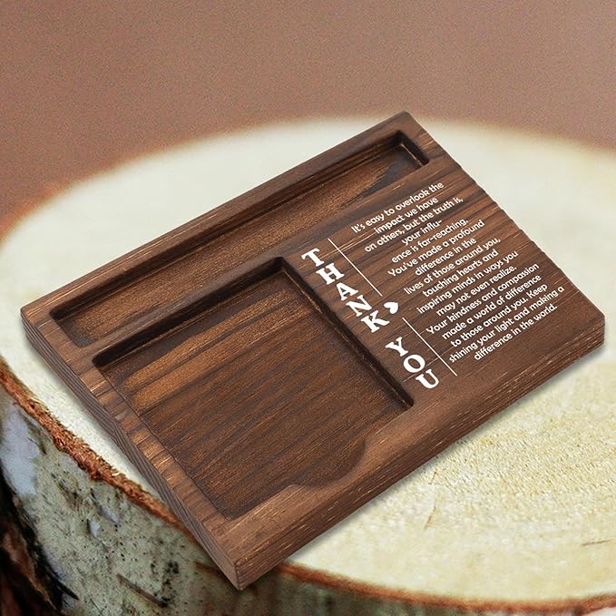 Thank You Desk Organizer Inspirational Motivational Gift for Teachers Nurses Professionals, Perfect for Retirement New Job Farewell, Office Stuff Sticky Note Pad Holder Dispenser TBC169