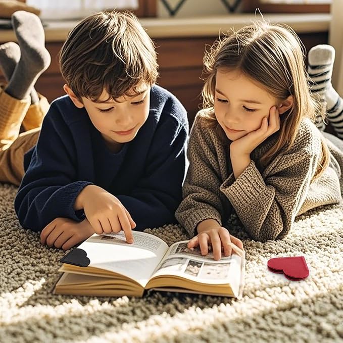 9 Pcs Leather Heart Bookmarks, Cute Heart Bookmark Corner, Bookmarks for Women, Book Marks for Teachers Students School Office Home Supplies