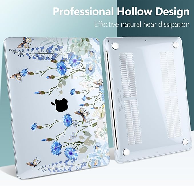 DONGKE for MacBook Air 13 Inch Case 2021-2018, Compatible with A2337 M1 A2179 A1932 Support Retina Display & Touch ID, Hard Shell Plastic Cover with Keyboard Skin - Paradise Nature