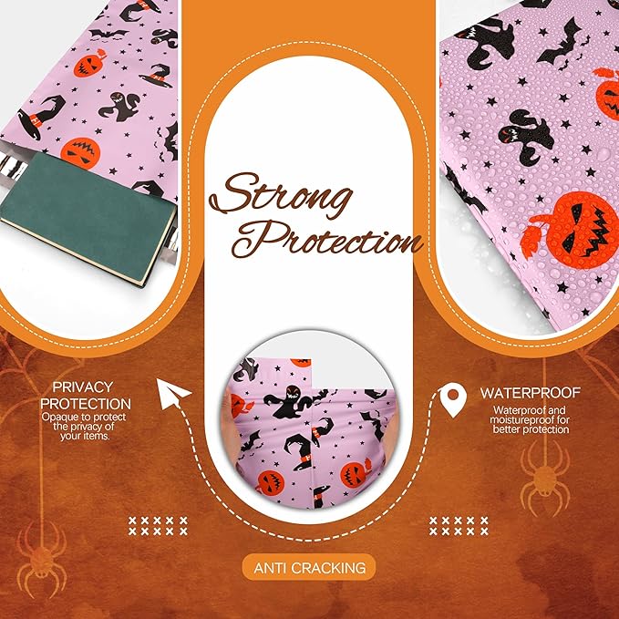 Halloween Poly Mailer 14.5x19 Inch 50 Pcs, Waterproof Shipping Bags for Clothing, Tear-Resistant Mailier Bags, Strong Mailing Bags with Self-Seal - Purple