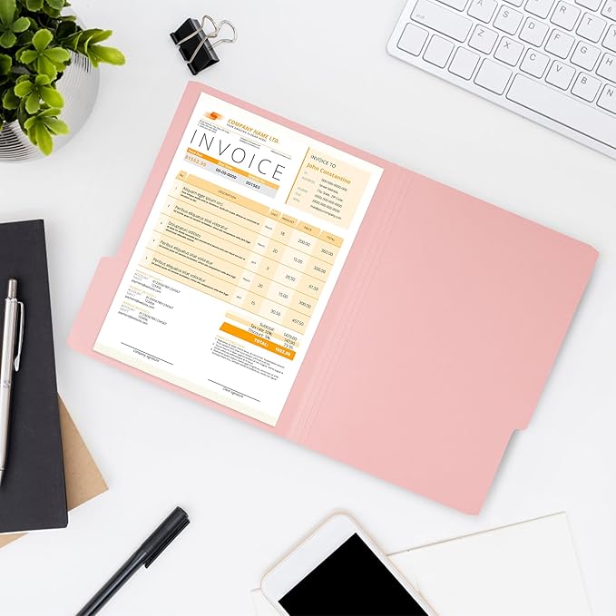 Two Tone Color File Folders,18 Pack 6 Pastel Colors Manilla Folders 8.5x11,Assorted Colors 1/3 Cut Tab File Folders Letter Size,School Business Office Folders for Document