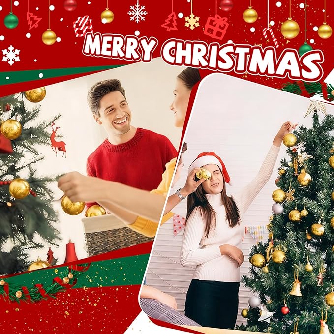 40 Pcs Christmas Ball Ornaments 4 Inch UV Resistant and Waterproof Shatterproof Shiny Plastic Christmas Tree Hanging Ornaments Decoration for Indoor Outdoor Holiday Party(Gold)