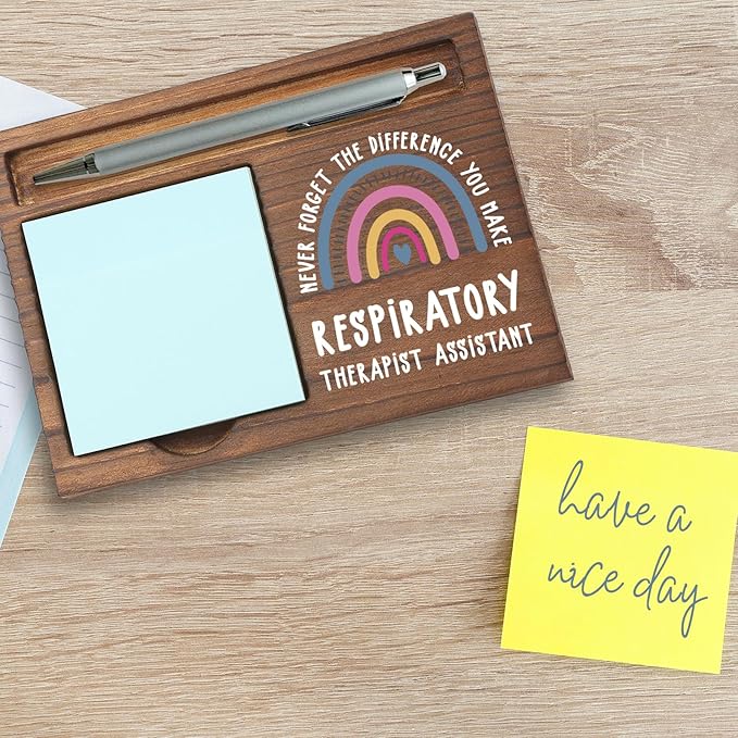 Respiratory Therapist Assistant Gifts Sticky Note Holder, Thank You Gift for Respiratory Therapy Support Staff, Hospital Appreciation Week or Graduation Holiday Recognition PB016