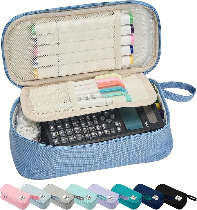 Pencil Case Pouch Box Bag School Supplies Girls Boys Kids, Cute Preppy Stuff Large Big Capacity Aesthetic Pen Organizer, Back to College Stationary, Cornflower Blue, Standard Stlye, 1800ml