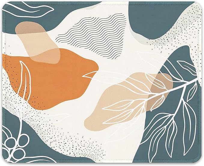 Auhoahsil Mouse Pad, 12 x 10 in Abstract Art Theme Computer Mouse Pad for Desk, Premium-Textured Non-Slip Rubber Stitched Edges Waterproof Square Mouse Mat for Gaming Work Wireless Mice, Blue