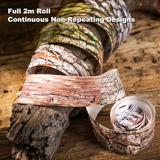 Nature-Inspired Washi Tape Set – 6 Decorative Rolls Featuring Realistic Plant, Pebble, Bark, Moss, and Water Designs for Journaling and Scrapbooking