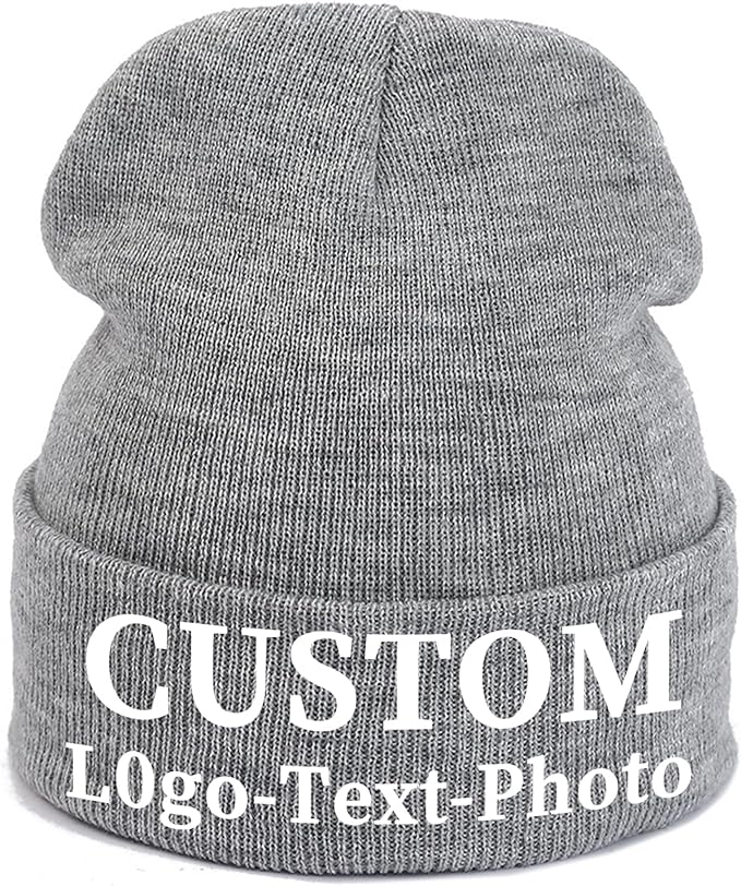 Custom Beanie for Men Women Bulk Custom Winter Hat Beanies with Logo Text Image Personalized Knit Hats Gifts for Business