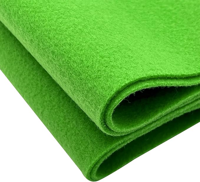EOVEA | Acrylic Felt Fabric by The Yard - Non-Stiff, Soft Material - 72" Wide - 1.6mm Thick Felt Sheets for DIY Crafts, Sewing, Upholstery, Cushion, Padding(Lime Green,20 Yard)