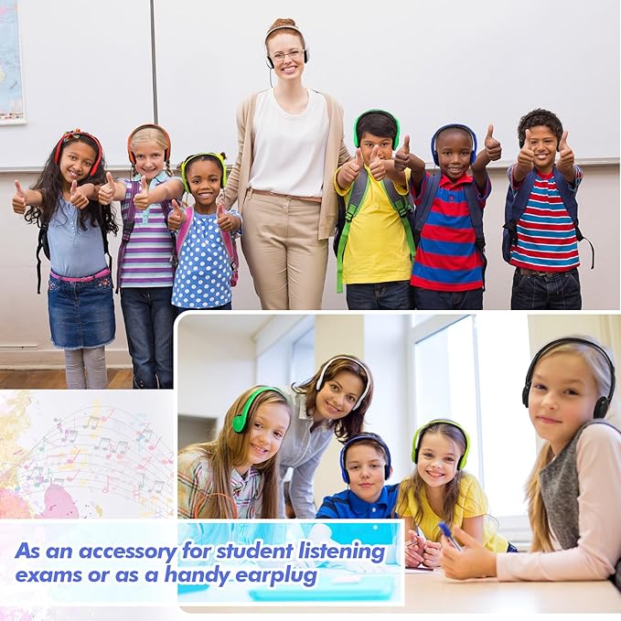 Xuhal 200 Pack Kids Headphones Bulk Classroom Headphones for Student with 3.5 mm Plug Wired On Ear for Church Christian Sunday School Library Children Teens Boys Girls Adults(Multicolor)