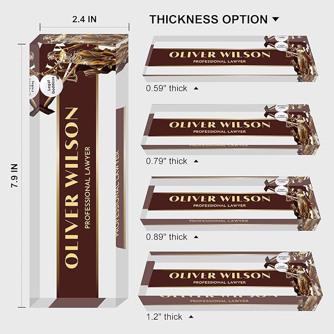 Custom Name Plate for Desk, Personalized Acrylic Office Name Sign with Name & Title, Elegant Desk Decor for Women Men, Employee Appreciation Gift (Lawyer-1)