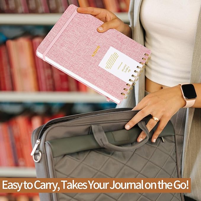 A5 Lined Journal Notebook – Hardcover Fabric Cover 160 Pages 100 GSM Thick Paper With Elastic Band & Pen Holder College Ruled Writing Notebooks for Work School Travel 3pack Pink Set