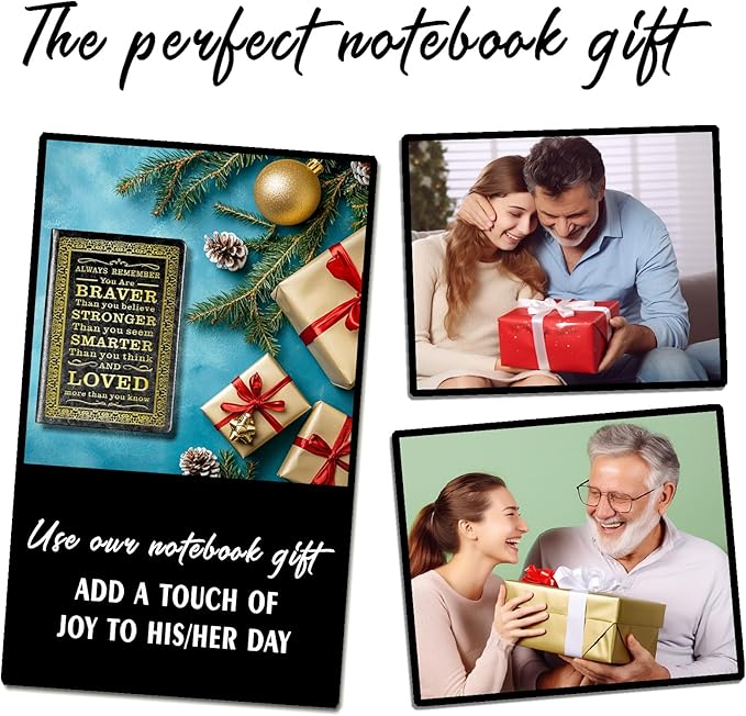 Black A5 Lined Leather Journal Notebook,Inspirational Leather Journal Notebook for Men Women,200 Pages 100 Gsm Thick Ruled Paper Daily Diary for School,Travel,Business,Work (Black)