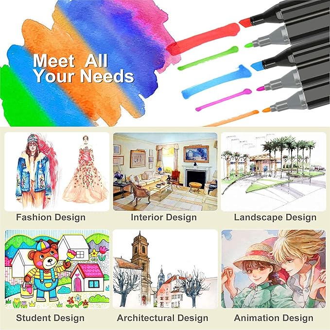 262 Colors Alcohol Markers Artist Drawing Art Dual Tip Markers Perfect for Kids Boys Girls Students Adult