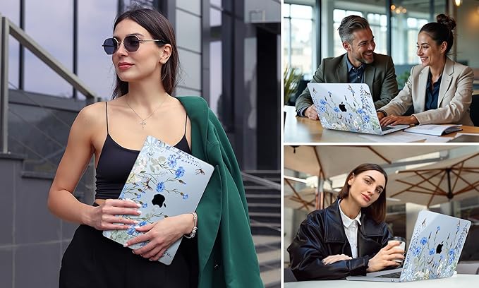 DONGKE Compatible with M4 MacBook Air 15 inch Case 2025-2023 A3241 A3114 A2941 M3 M2 Retina Display Touch ID, Plastic Hard Case & Keyboard Skin for MacBook Air 15" - Paradise Nature