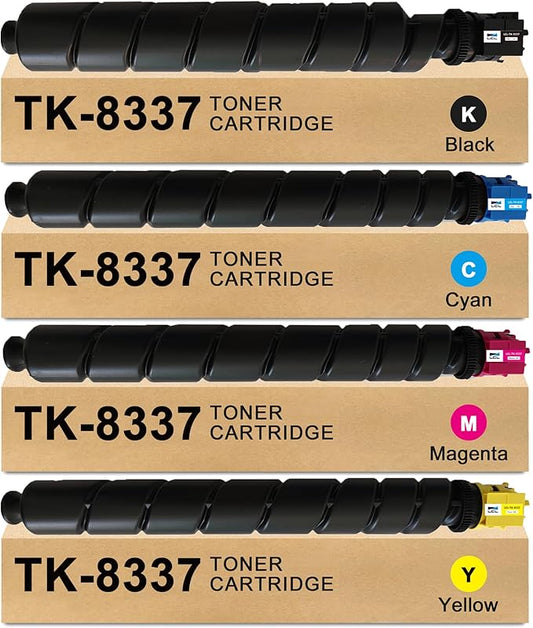 LCL TK8337 TK-8337 Toner Cartridge High Yield Replacement for TK-8337K TK-8337C TK-8337M TK-8337Y for Kyocera Taskalfa 3252ci 3253ci cs3252ci cs3253ci Printer (Black Magenta Cyan Yellow,4-Pack)