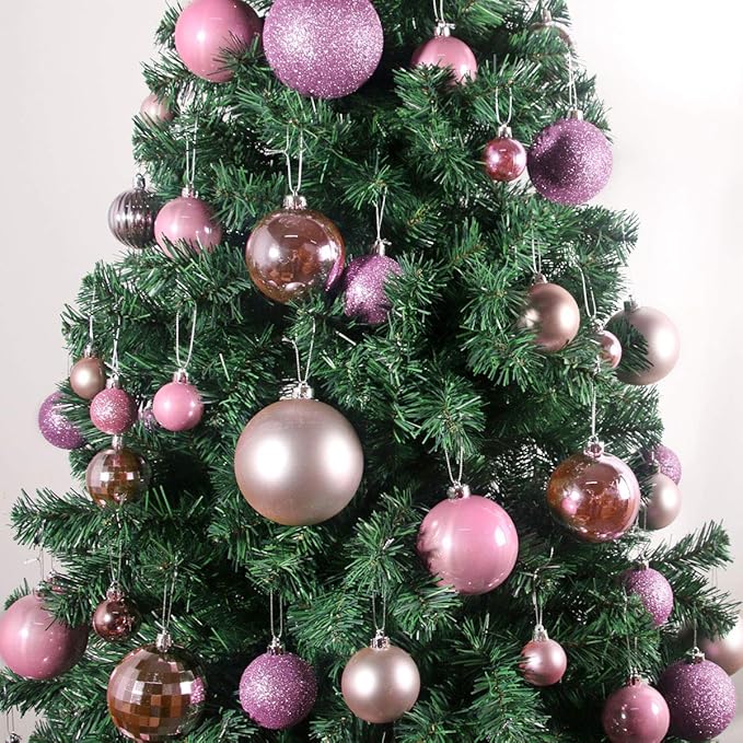 Bubblegun Pink 4.0" Large Christmas Balls - Christmas Tree Decoration Ornaments Shatterproof Hanging Balls for Birthday Halloween Holiday Wedding Decorations Set of 4pcs