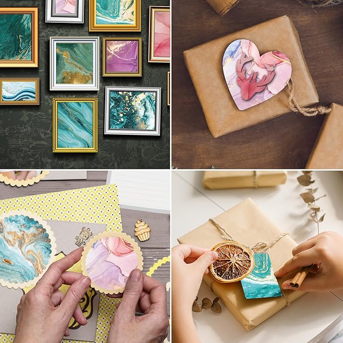 48 Sheets Scrapbook Paper 11x11, Marbling Pattern Decorative Scrapbook Paper for Journals DIY Cards and Photo Albums, Aesthetic Craft Supplies for Kids and Adults