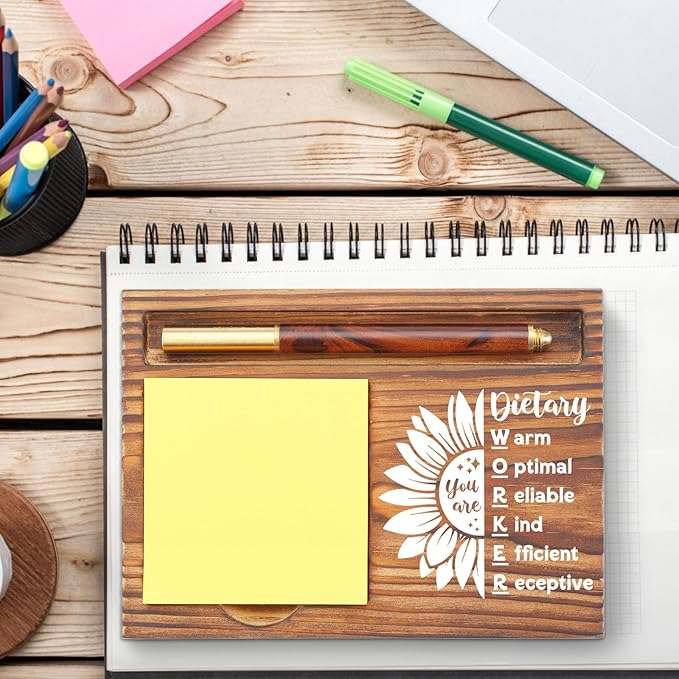 Dietary Worker Sticky Note Holder, Thank You Appreciation Gifts for Dietary Workers, Dietary Profession Employee Recognition Desk Organizer TZP109