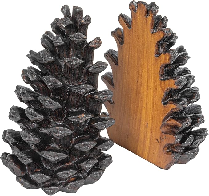 Creative Co-Op Pinecone Shaped Resin Bookends (Set of 2 Pieces)