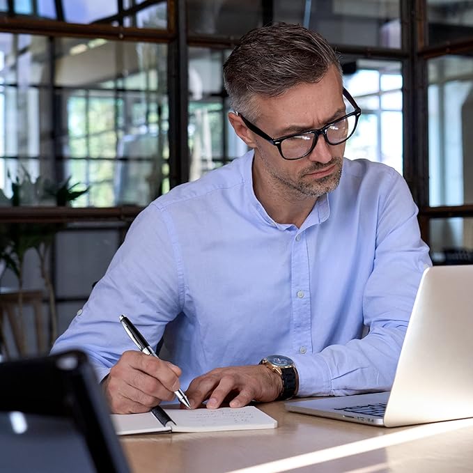 ZenZoi Executive Rollerball Pen Elegant Black & Silver. Smooth Writing Fine Point Gel Ink. Luxury Pen for Men or Women. Premium Business Gift Set