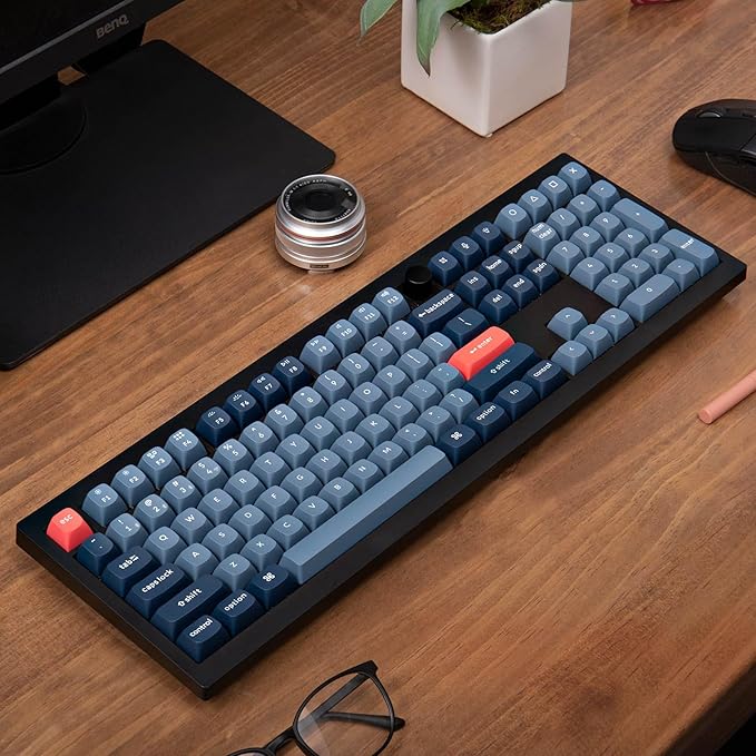 Keychron V6 Max Wireless Custom Mechanical Keyboard, 2.4 GHz Bluetooth QMK Full-Size Layout RGB with Hot-swappable Gateron Brown Switch Compatible with Mac Windows Linux