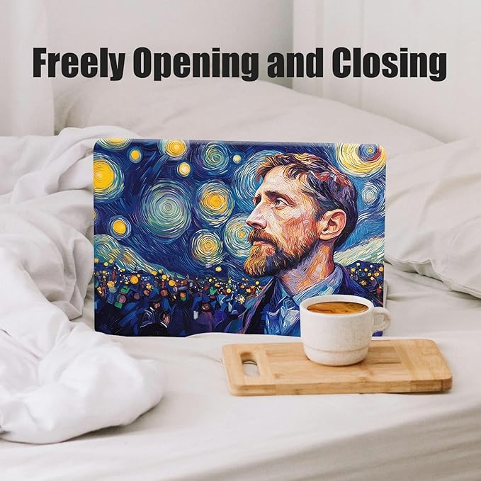 DTangLsm Compatible for MacBook Air 13 inch Case 2025 2024 2023 2022 M4 M3 M2 A3240 A3113 A2681, Smooth Plastic Hard Shell Protective Cover for MacBook Air 13.6 Laptop Case + Keyboard Cover, Van Gogh