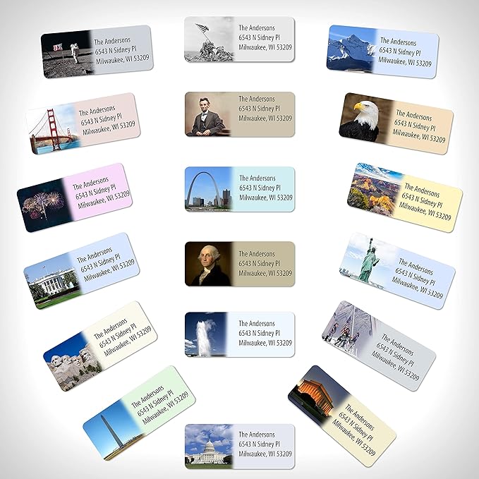 Customized Personalized Address Labels - Made in The USA by Kenco (250 Labels, All American)