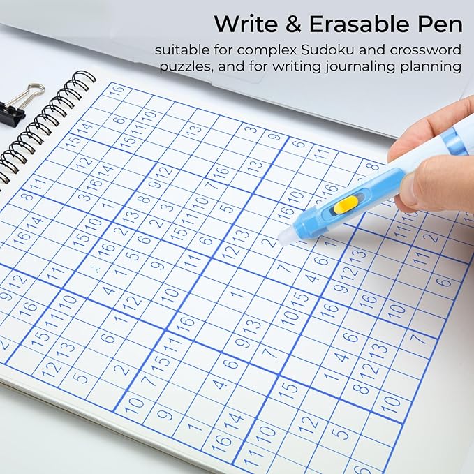 M&G 3 Pcs Retractable Erasable Gel Pens, 0.5 mm Blue Ink Gel Pen, Extra Fine Point Erasable Pen Make Mistakes Disappear, Premium Comfort Grip Note Taking and Crossword Puzzles