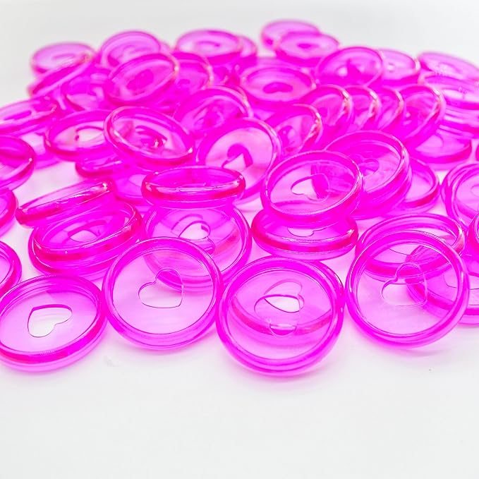 33pcs Discbound Discs 0.94 inch Binder Rings Heart Expansion Disc(33pcs Clear Purple,0.94 inch/24 mm)
