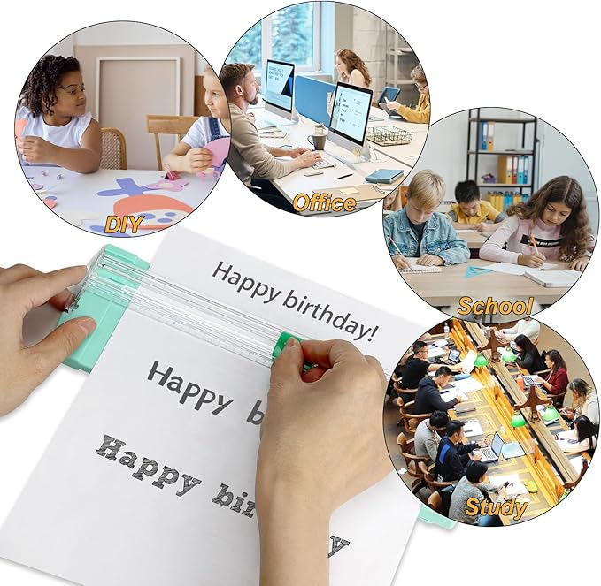 Mini Paper Cutter, Straight Small Paper Trimmer with Side Ruler for Scrapbooking Craft, Paper, Coupon, Label, Cardstock