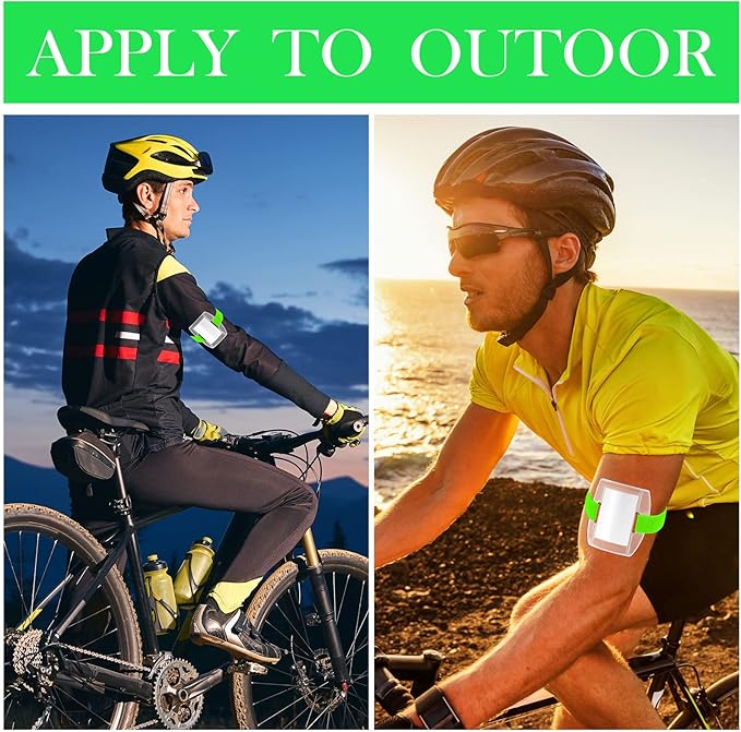 Meanplan 50 Pcs Arm Badge Holder Armband ID Badge Holder Bulk Visibility PVC with Adjustable Belt Elastic Armband Clear Name Tag for Work Pass, Postcards, Universal Size(Green)