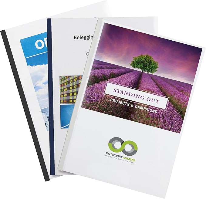 Thermal Binding Clear Covers with Steel Spine –for Thermal Binding Machines – Formerly Unibind – Used in Real Estate, Education and Various Businesses (Black, 40 Sheets Max - 96/Boxes)