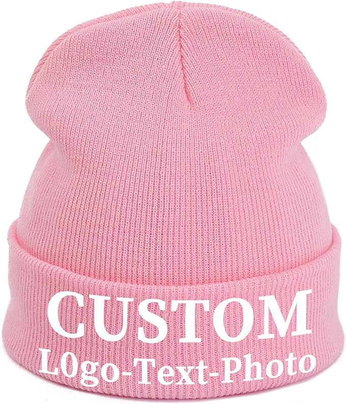 Custom Beanie for Men Women Bulk Custom Winter Hat Beanies with Logo Text Image Personalized Knit Hats Gifts for Business