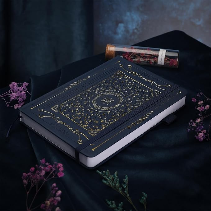 TIEFOSSI Dotted Notebook, 160gsm Thick Paper, Hardcover Dot Grid Journals for Women Men, 192 pages, for Travel, School and Office Use