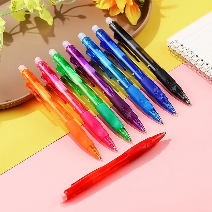 USUAL 0.5mm 8 Color Erasable Gel Pens,Make Mistakes Disappear Colored Pens,Fine Point Retractable Erasable Gel Pens for Writing,Drawing,Office,Plannen,School Supplies