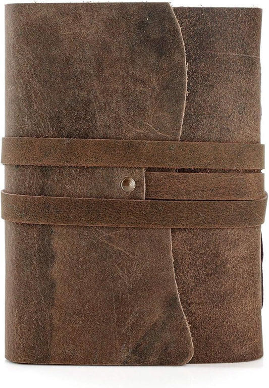 Handmade Leather Journal | Writing Diary | Bound Daily Notepad For Men & Women Unlined Paper Medium, writing pad gift for artist, sketch