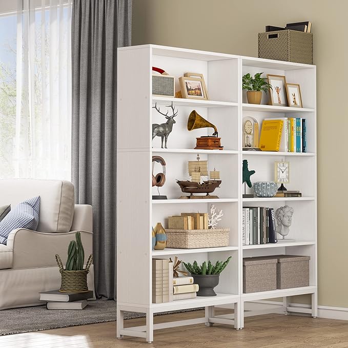 Tribesigns Tall Bookcase and Bookshelf, 70.8” Large Bookcases Organizer with 5-Tier Storage Shelves, Heavy Duty Free-Standing Library Bookshelf Shelving Unit for Living Room, Bedroom, Office (White)