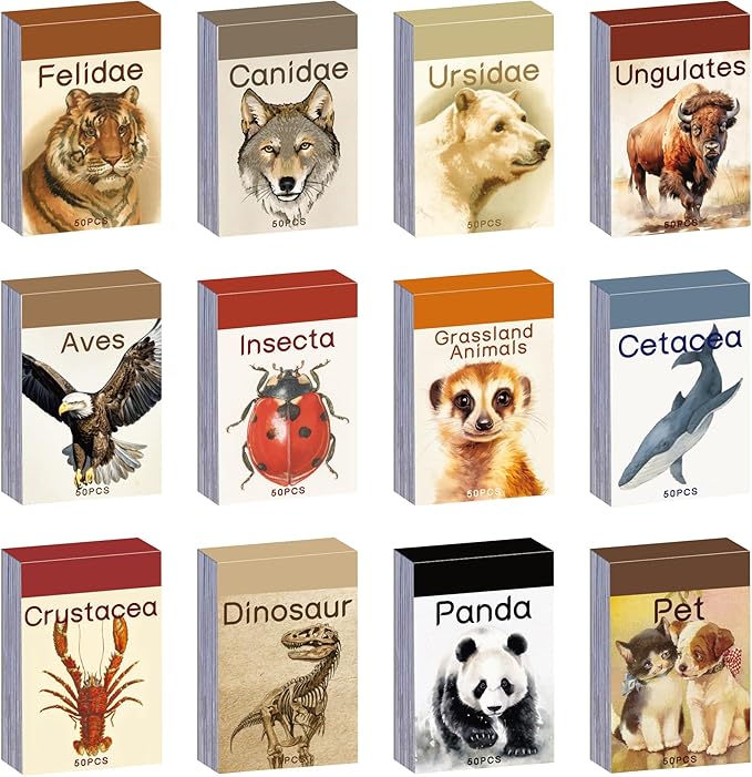 12 Sets 600 Sheets Washi Stickers Book for Journaling, Jungle Animal Sticker, Wild Zoo Sea Animal Aesthetic Scrapbook Dinosaur Sticker Set for Bullet Journal Card Craft Gift Rewards for Kid Notebook