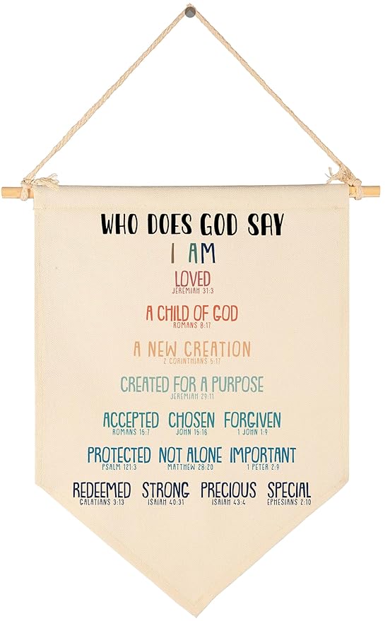 Biblical Affirmations Gift for Kids-Christian Classroom Decor-Sunday Bible School Learning Sign-Flag Decor -Banner Wall Sign Gifts For Homeschooling Church Classroom-Bible Verse Art