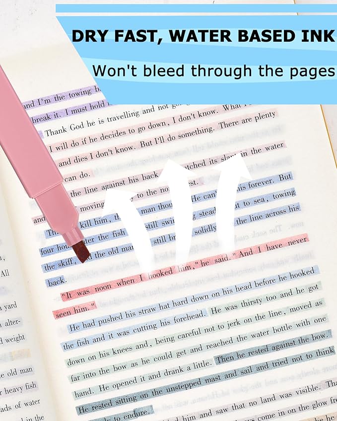 12 Packs Aesthetic Highlighters, Assorted Colors With Soft Chisel Tip,No Bleed Bible Highlighter Pastel, Cute Highlighters