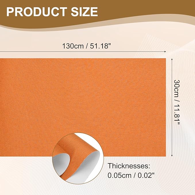 PATIKIL Book Binding Cloth, 51 x 11 Inches Book Cloth for Binding Repairing Fabric Surface Paper Backed Bookbinding Supplies, Orange