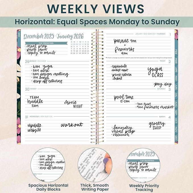 bloom daily planners 2026 Planner (January - December) Calendar Year Organizer - 5.5” x 8.25” - Weekly & Monthly Agenda Book with Stickers & Bookmark - Blooming Wildly