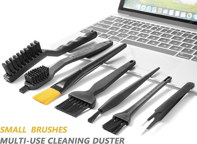 Computer PC Keyboard Laptop Electronics Camera Small Cleaning Brush Kit (Black, Set of 7)