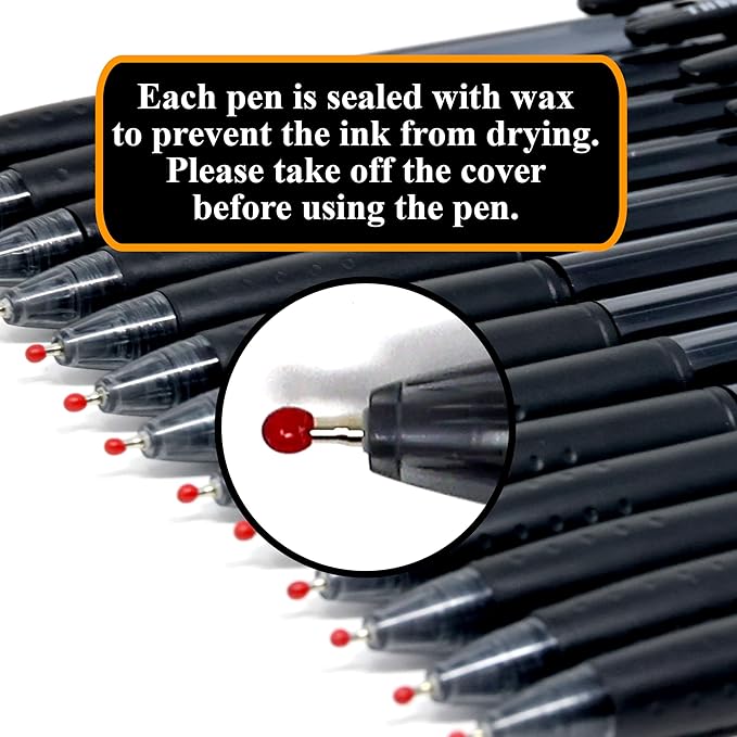THINK2MASTER [24 Pens - Black Ink Think2 0.7mm Precision Tip Gel Pens. (24 Black) Fine Point Small Rollerball Pens with Smooth Quick Drying Ink.