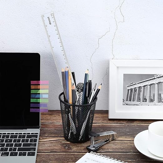 EBOOT 2 Pack Plastic Ruler Straight Ruler Plastic Measuring Tool for Student School Office (Clear, 12 Inch)