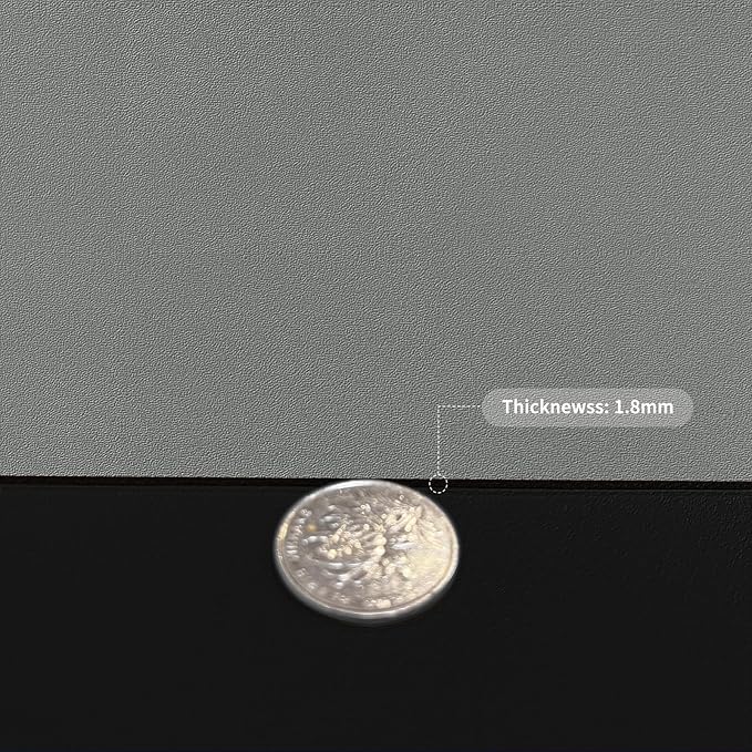 Leather Desk Mat,1.8mm Thick,12x42 Inch Desk Cover,Desk Protector Mat,Dresser Cover Top,Nail Table Mat,Dresser Cover,Quartz Countertop Protector,Table Sticker Cover(Black+Gray,12×42)