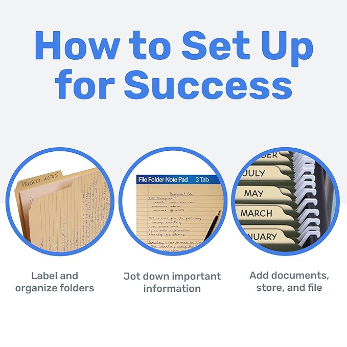 Find It File Folder Notepad - Pack of 72-9.5 x 12.5 Inch Notebook Organizer Folders for Filing, Document, and Clipboard Organization - Pastel