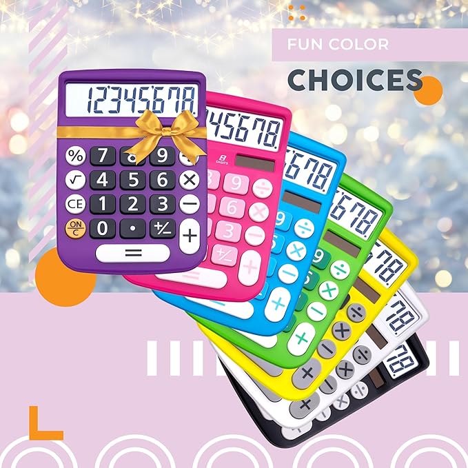 CATIGA Desktop Calculator 8 Digit with Solar Power and Easy to Read LCD Display, Big Buttons, for Home, Office, School, Class and Business, 4 Function Small Basic Calculators for Desk, CD-8185