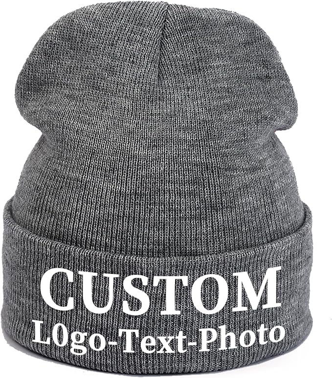 Custom Beanie for Men Women Bulk Custom Winter Hat Beanies with Logo Text Image Personalized Knit Hats Gifts for Business