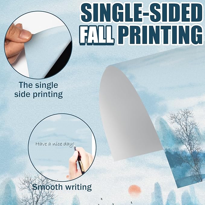 250Pcs Japanese Stationery Paper and Envelope Set with 100 Letterhead Papers and 50 Envelopes, 10 Design for Letter Writing Invitations Computer Holidays Party Notes, 8.5x11 Inch-Flower